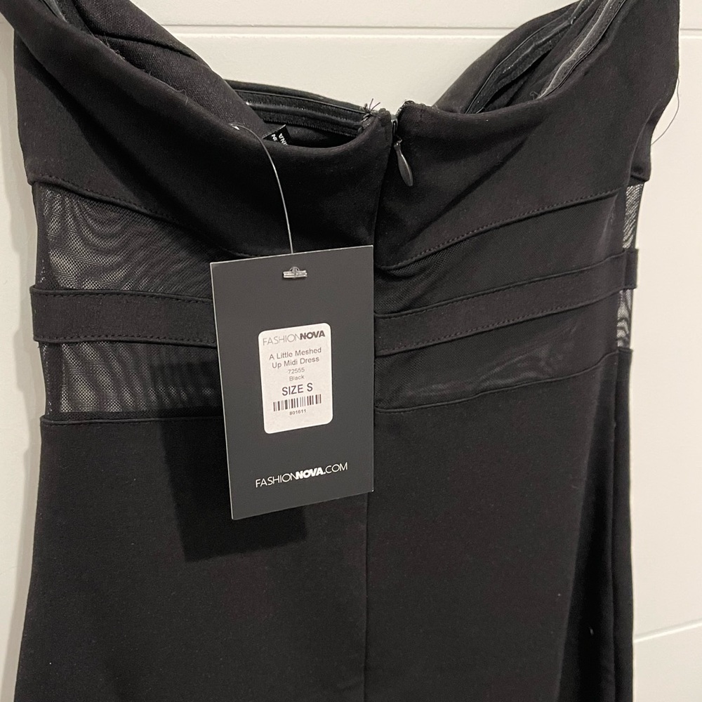 Mesh detail midi dress